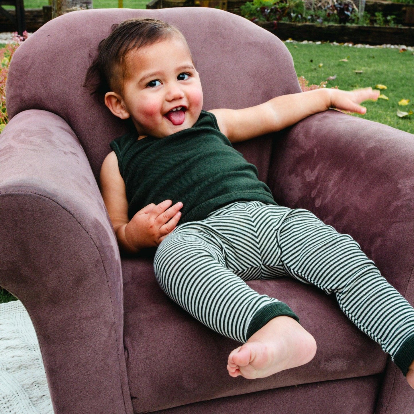 Merino Striped Tights - ellyjax - NZ Merino Babywear