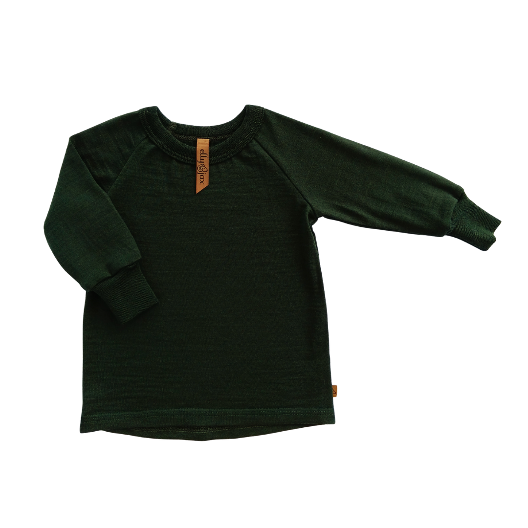 Merino Raglan Plain Long Sleeve Top