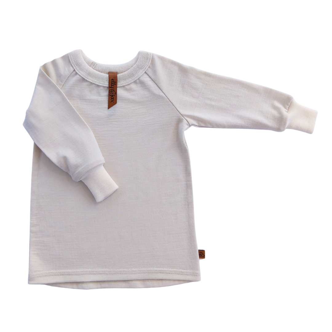 Merino Raglan Plain Long Sleeve Top