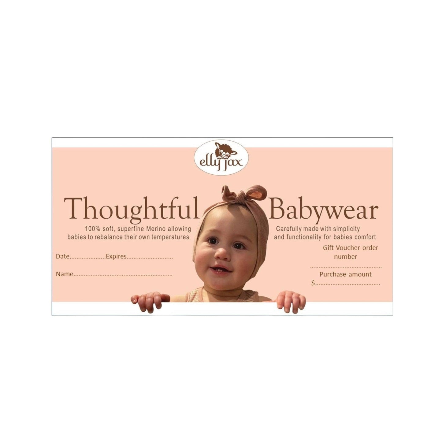 ellyjax - Merino babywear$125 ellyjax Gift Voucher