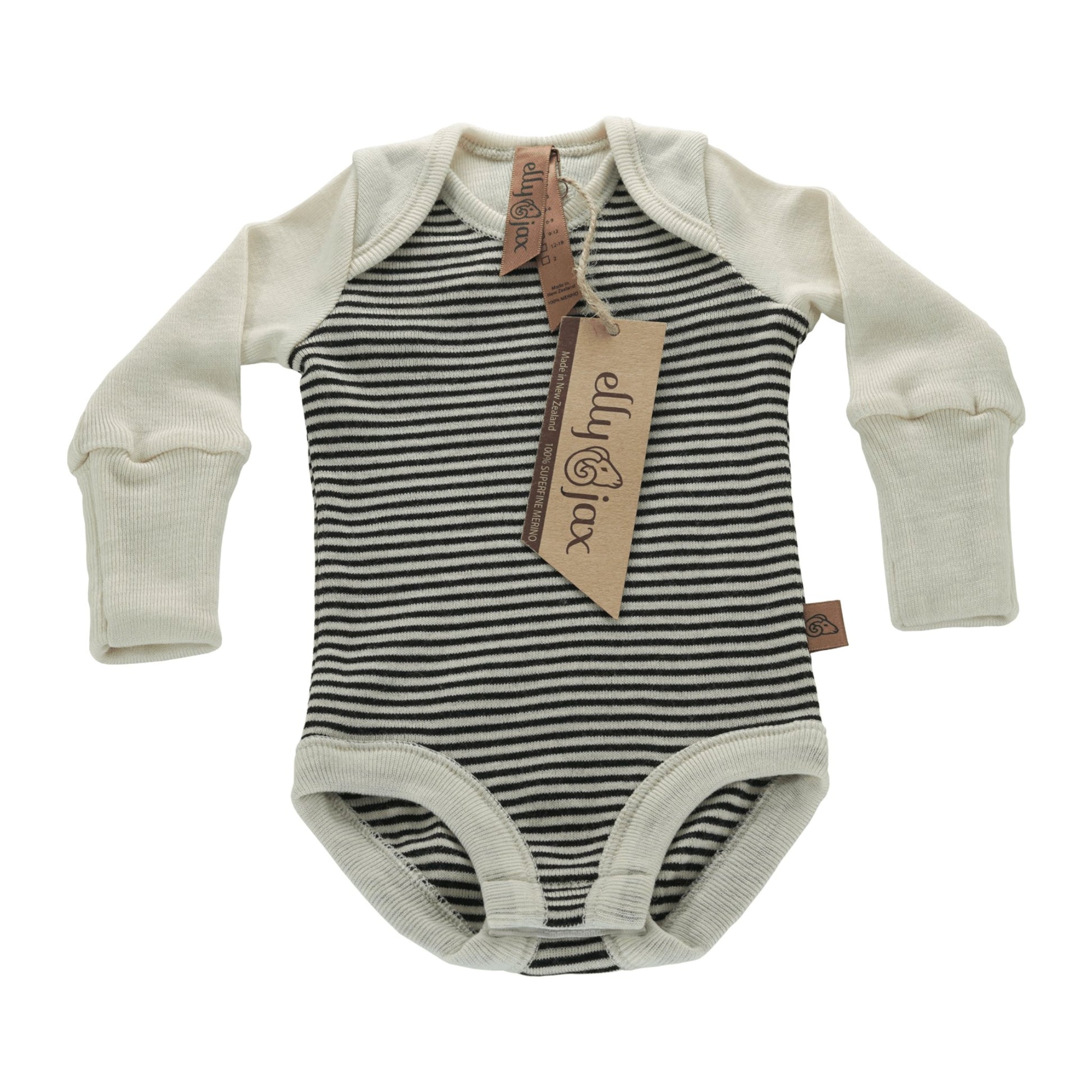 ellyjax - Merino babywearLong Sleeve Bodysuit Striped