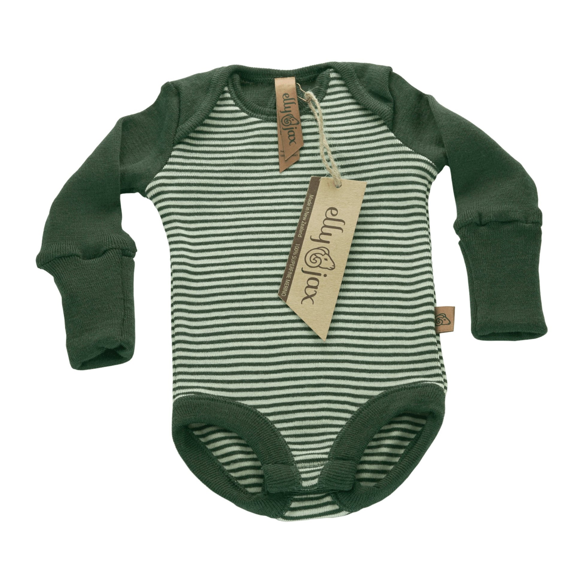 ellyjax - Merino babywearLong Sleeve Bodysuit Striped