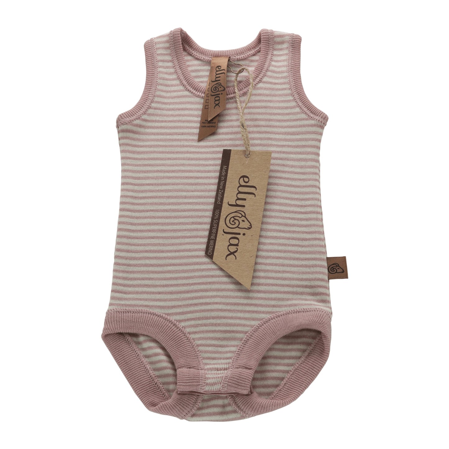 ellyjax - Merino babywear_Singlet Bodysuit Striped