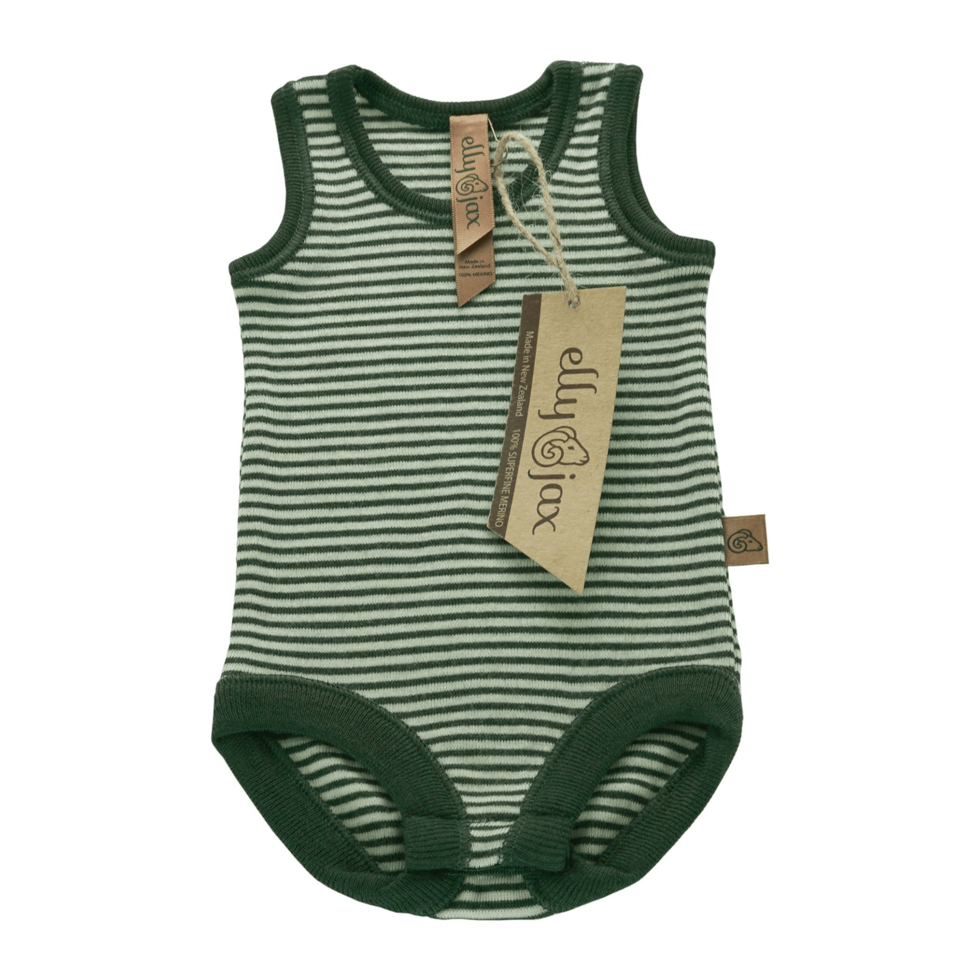 ellyjax - Merino babywear_Singlet Bodysuit Striped