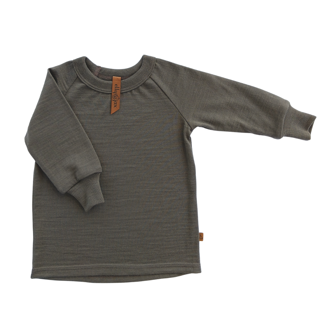 Merino Raglan Plain Long Sleeve Top