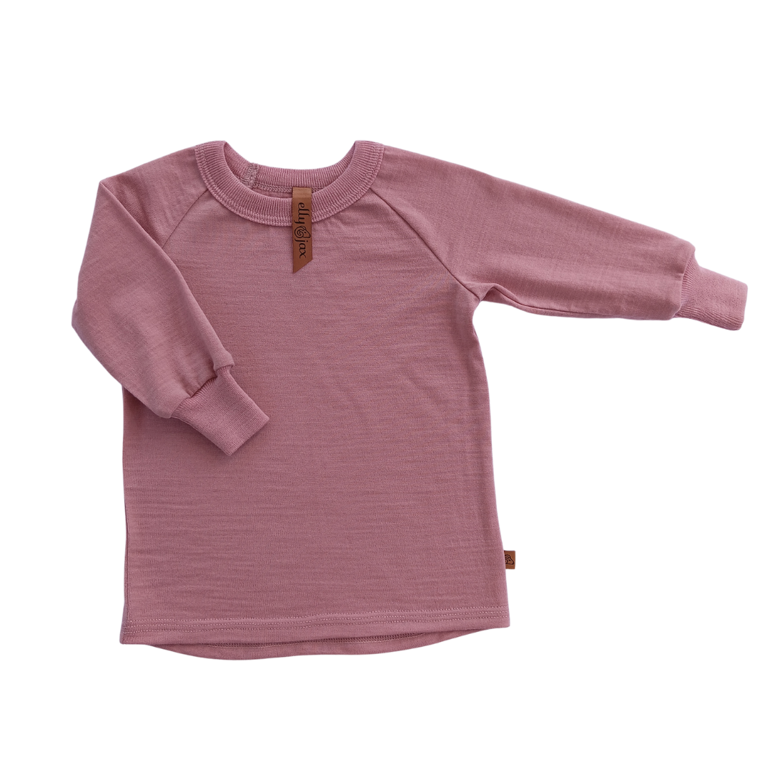 Merino Raglan Plain Long Sleeve Top